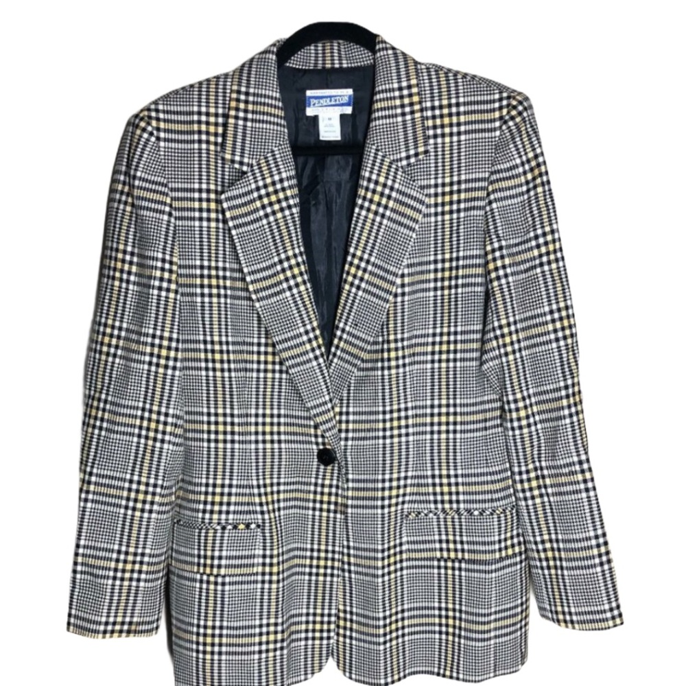 VINTAGE PENDLETON PLAID WOOL BLAZER SIZE 10